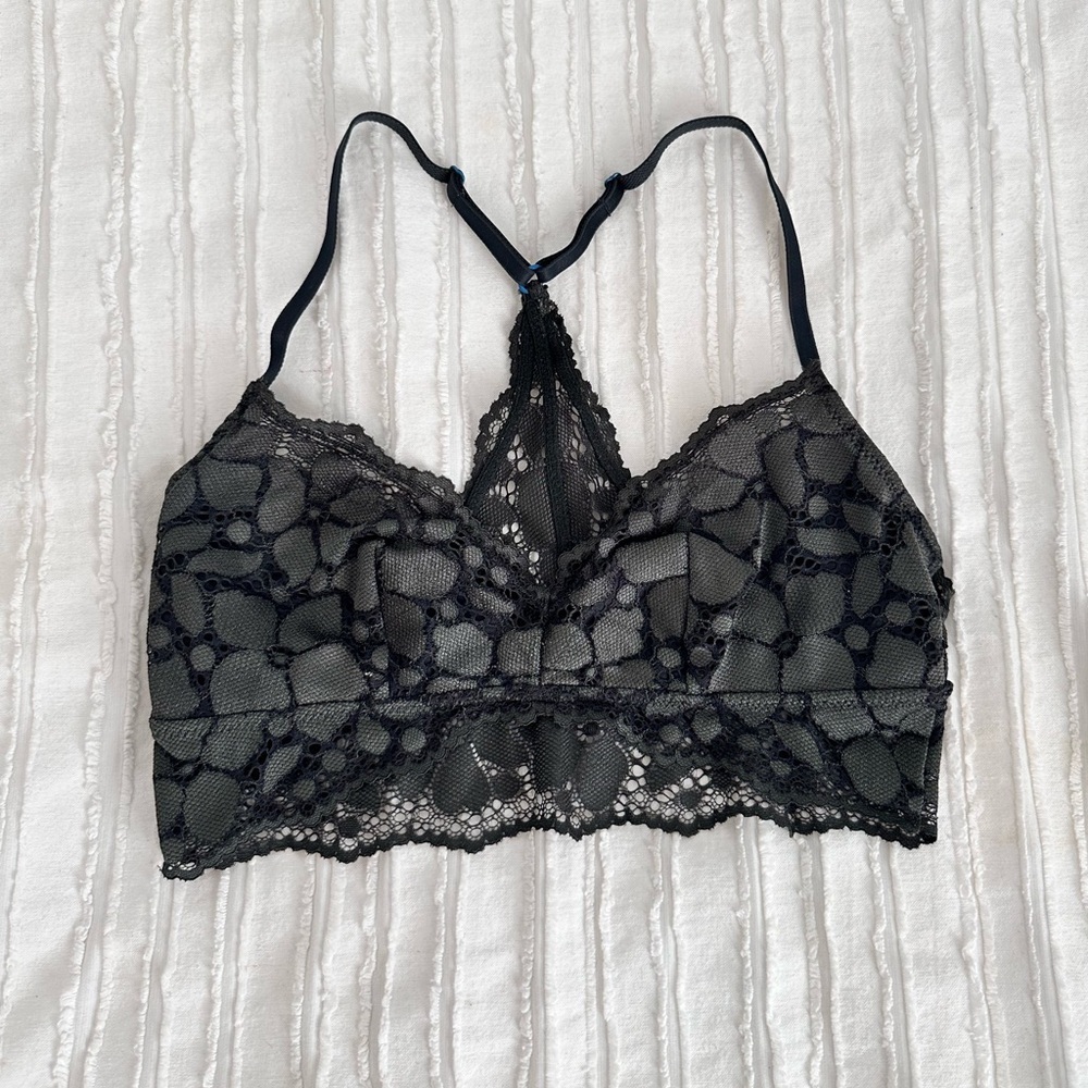 Aerie Dark Grey Lace Bralette Size S